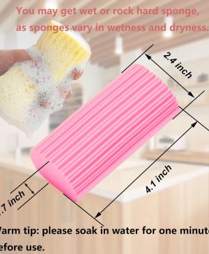 6-Pack Damp Clean Duster Sponge,Magic Sponge Eraser for Housekeeping,Reusable Cleaning Sponge for Blinds,Vents,Mirrors,Glass, Baseboards,Window Track Grooves and Railings (Pink) - Image 2